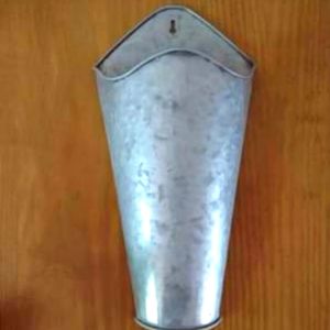 Galvanized hanging vase